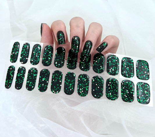 Midnight Emerald Semicured Gel Nail Stickers