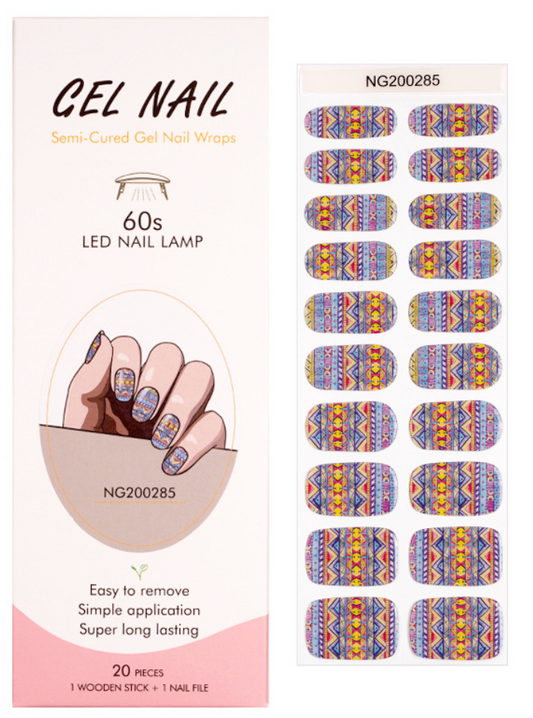 Origami Pattern Semicured Gel Nail Stickers