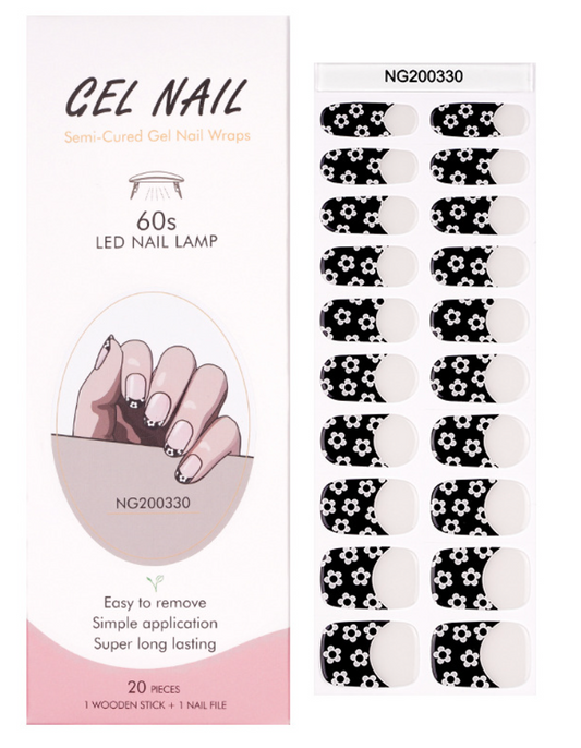 Daisy Semicured Gel Nail Stickers