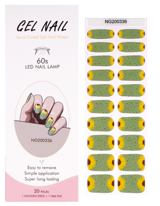Sunflower Bliss Semicured Gel Nail Stickers